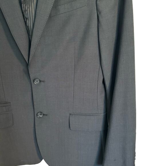 Express Men's Dark Grey Black Fitted Blazer 38R - Picture 2 of 10